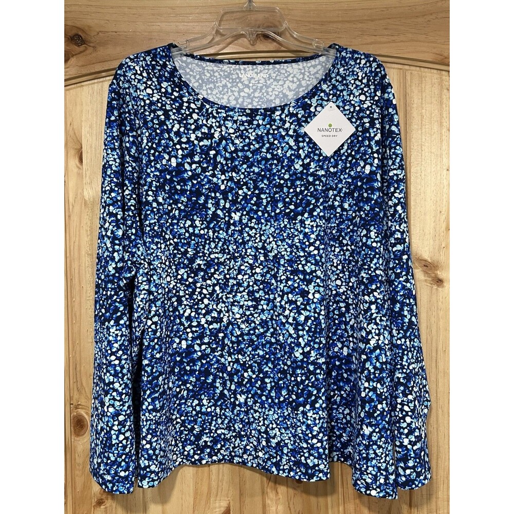 Lands End Women’s Long Sleeve NWT Nanotex Quick Dry Sunshade UPF 50 Size 3XL
